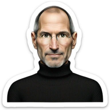 Steve jobs wearing black turtleneck sweater sticker
