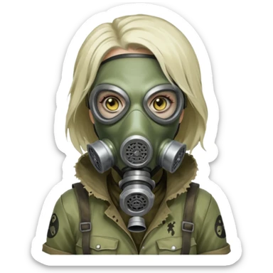 Zombie in gas masks woman sticker