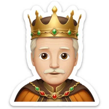 Autumn old King – maple crown + bronze sash,Red Kings. sticker