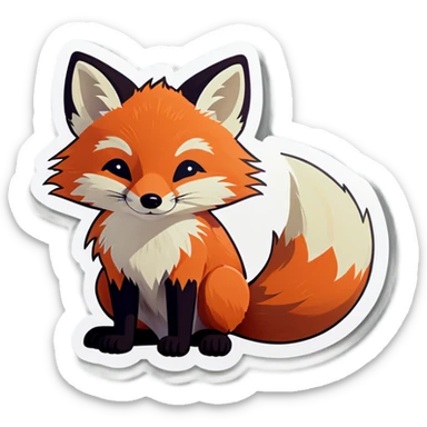 Tiny fox shy sticker