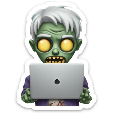 Zombie with a laptop  sticker