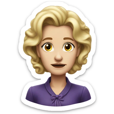 photorealistic Ursula von der Leyenl sad sticker