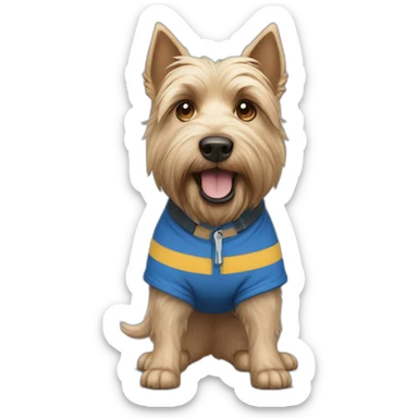 norwitch terrier in blue shorts sticker