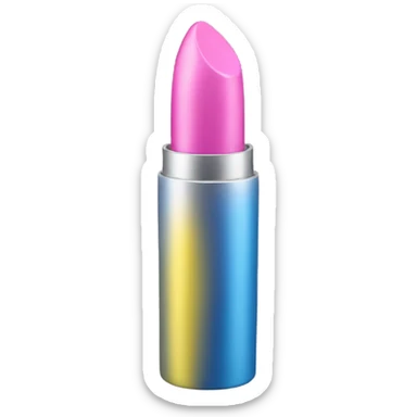 Yellow pink and blue lipstick tube sticker