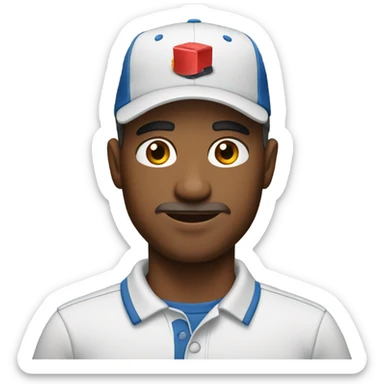 Man with cap polo sticker