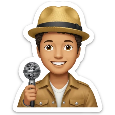 bruno mars with microphone sticker