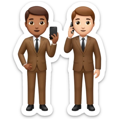 A 3D full body MNC Employee bitmoji talking on mobile with someone sticker