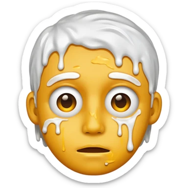 messy glue on face sticker