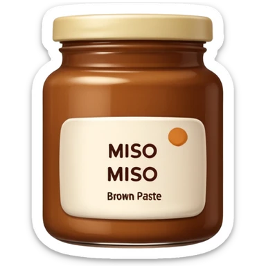 small jar of brown miso paste, minimal label. sticker