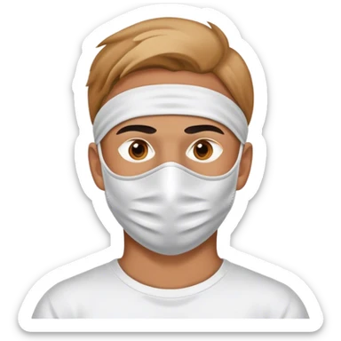 a man in a mask without a face and a white T-shirt sticker