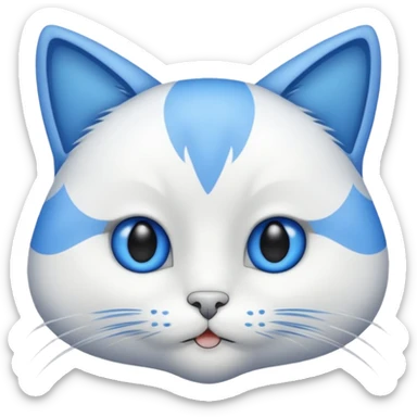Chat blanc visage écarté sticker