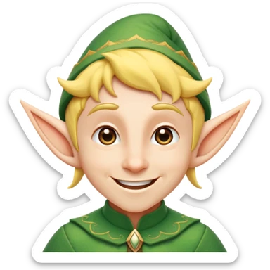 friendly elf with pointy ears sticker