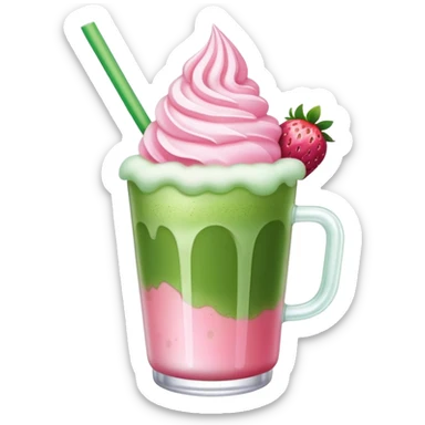 iced matcha with strawberry cold foam sticker