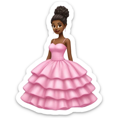 Pink coquette puffy layered dress sticker