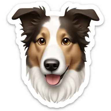 A short haired sand and white cross breed border collie with falling ears sticker