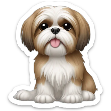 Shih tzu sitting in front of computer sticker