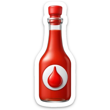 sauce bottle red sticker
