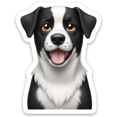 Black and white dog  sticker