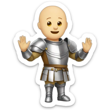 A knight bald clapping hands sticker
