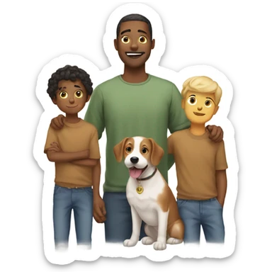 Mon dad four boys and dog sticker