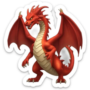 Dragón rojo gordo sticker