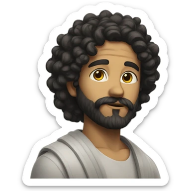 men with black curly hair and beard ascend to god tier sticker
