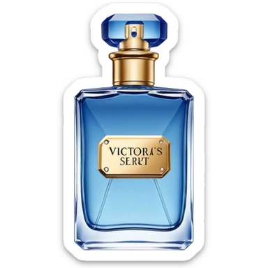 Rush perfume by Victoria's Secret, rectangular blue bottle, gold accents sticker