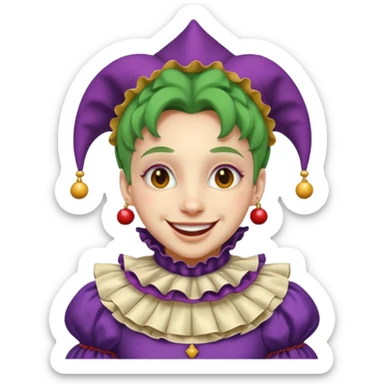 a cuffed wrangled jester sticker