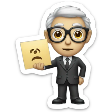 with glassesmonkey professor with suit holding a sign with 2 hands sticker