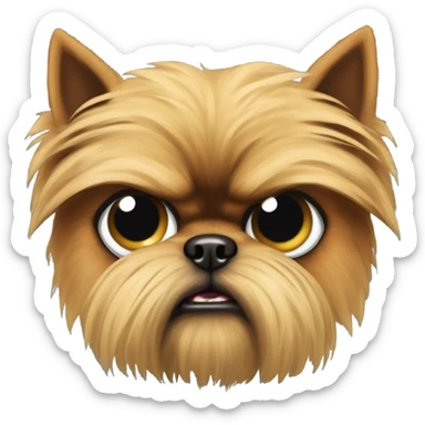 Angry Brussels Griffon mixed with Pomeranian sticker