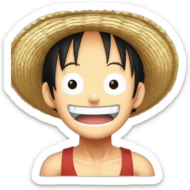 one piece straw hat Luffy sticker