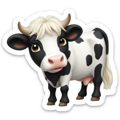 Long hair mini cow sticker