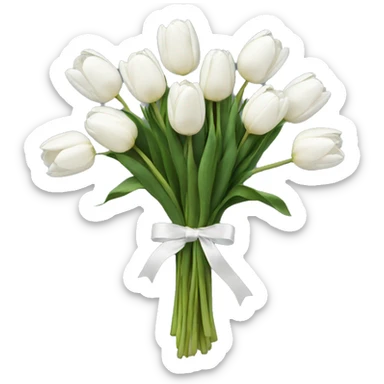 Bouquet of white tulips sticker