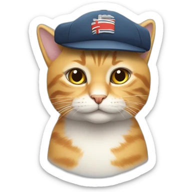 A norvegian cat with cap  sticker