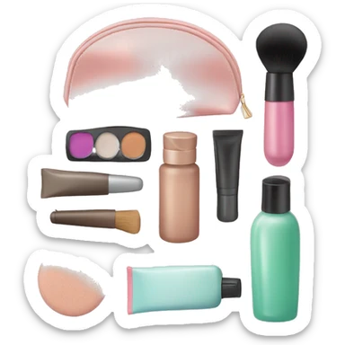 Cosmetic Bag with cosmetics sticker