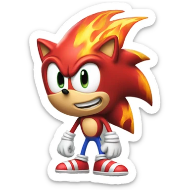 Sonic with flames sticker
