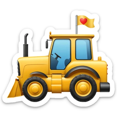 voglio che crei un emoji di un trattore che rimuove il codice per pulirlo sticker