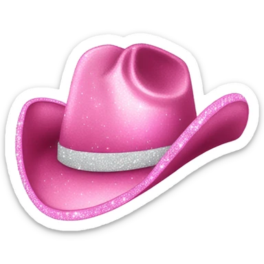 pink sparkly cowboy hat sticker