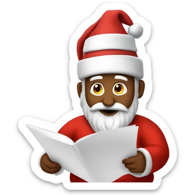 santa clause checking off his list sticker