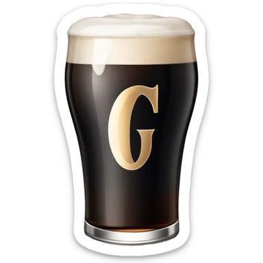 Pint of Guinness with the G split  sticker