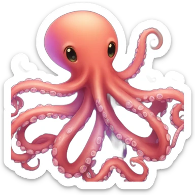 An octopus surrounded by love and five people  sticker