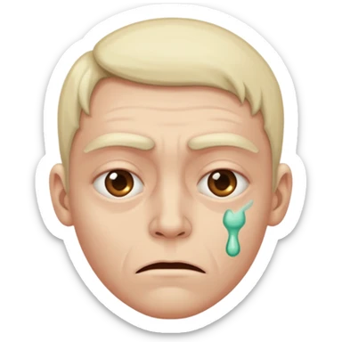 a Person who feels sick and poisoned sticker