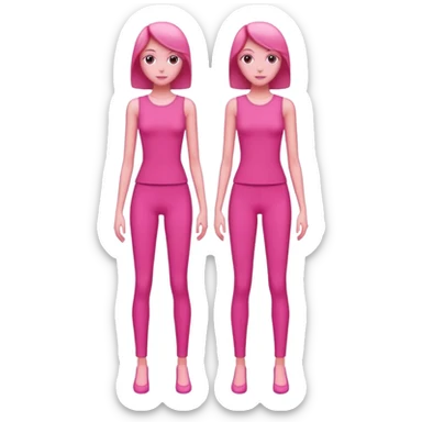 silueta de mujer rosa sticker