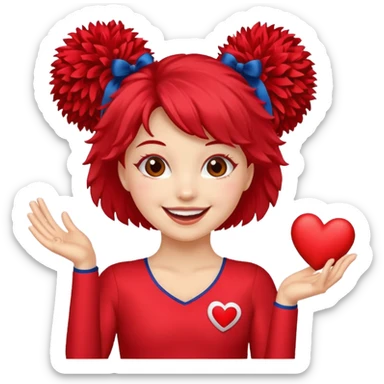 Cheerleader Pom pom heart sticker