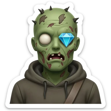 dayz zombie with twitch bits dimonds sticker