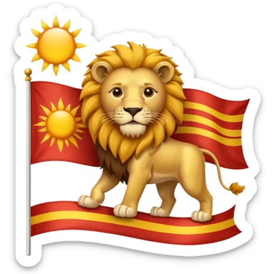 Lion and sun flag  sticker