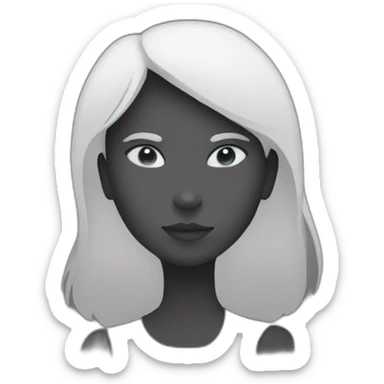  black and white silhouette of a girl sticker