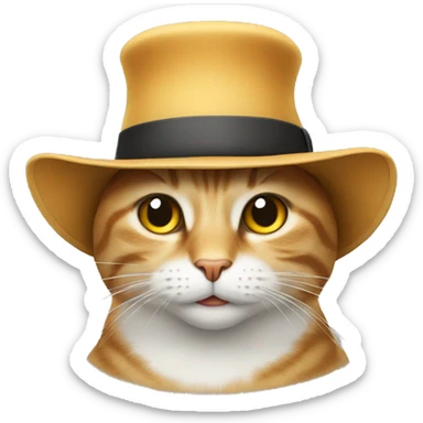 a cat with a hat sticker
