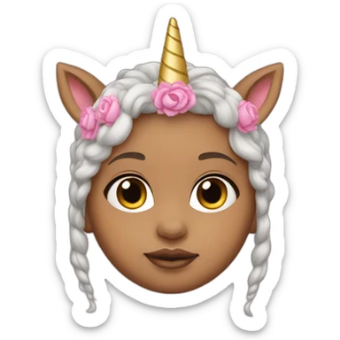 Light skin Newborn with unicorn headband sticker