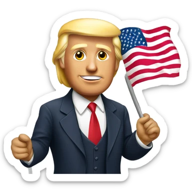 Trump with flag  sticker